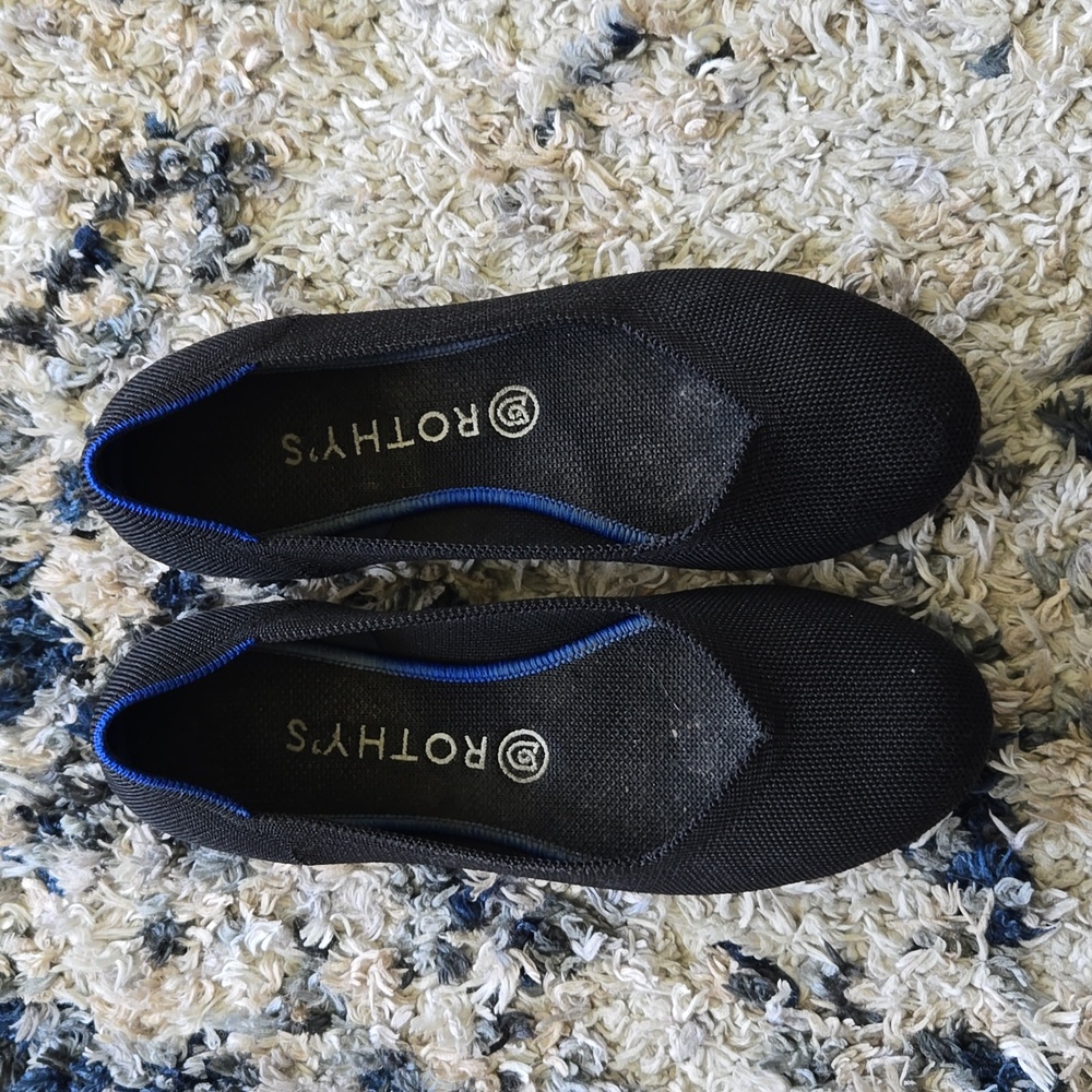 Rothy's Black Rounded Comfort Flats Washable Women's Size US 9